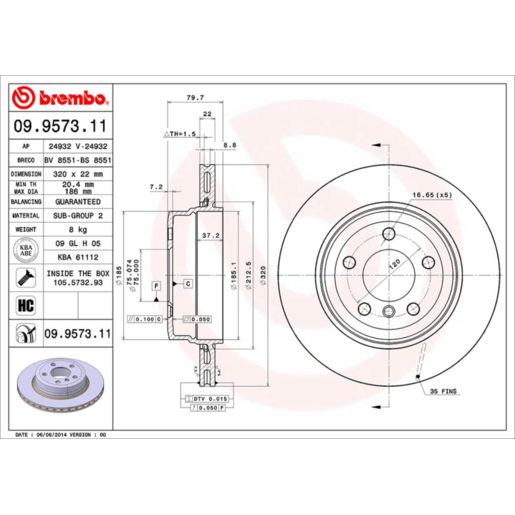 Brembo Disc Brake Rotor - 09.9573.11