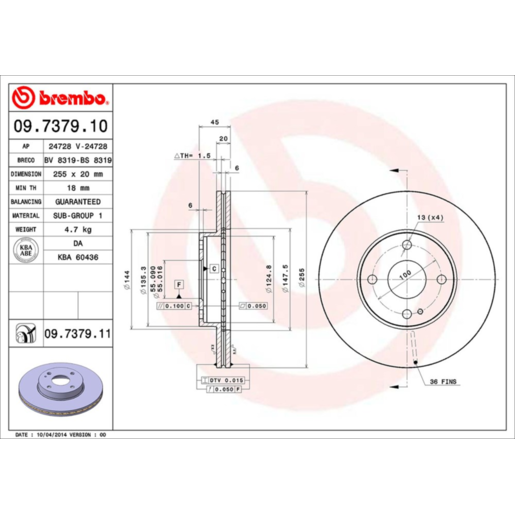 Brembo Disc Brake Rotor - 09.7379.11