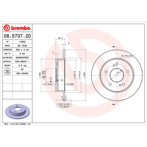 Brembo Disc Brake Rotor - 08.5737.20