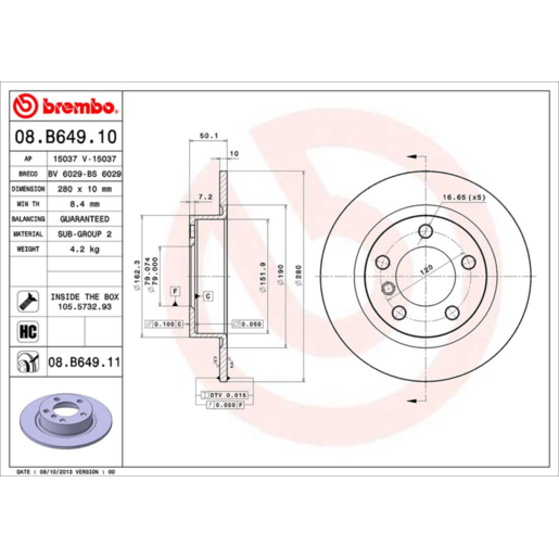 Brembo Disc Brake Rotor - 08.B649.11