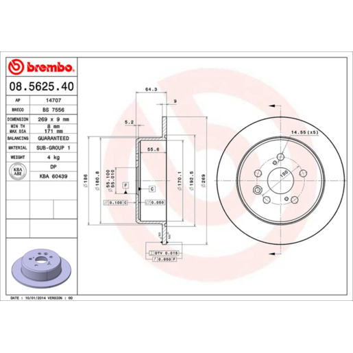 Brembo Disc Brake Rotor - 08.5625.40