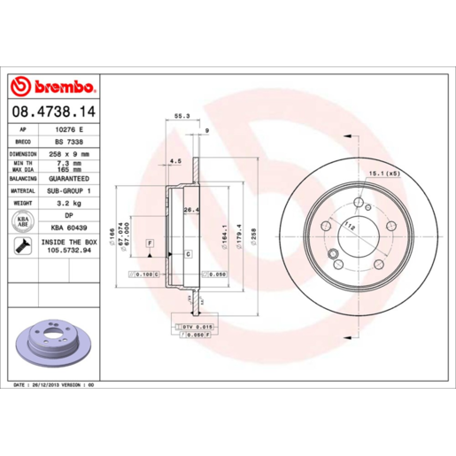 Brembo Disc Brake Rotor Front/Rear - 08.4738.14