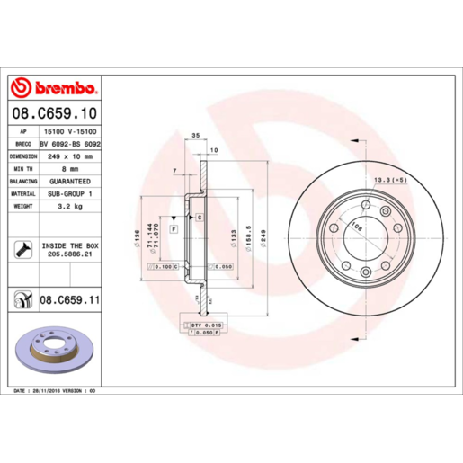 Brembo Disc Brake Rotor - 08.C659.11