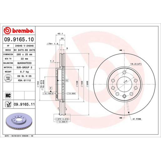 Brembo Disc Brake Rotor - 09.9165.11