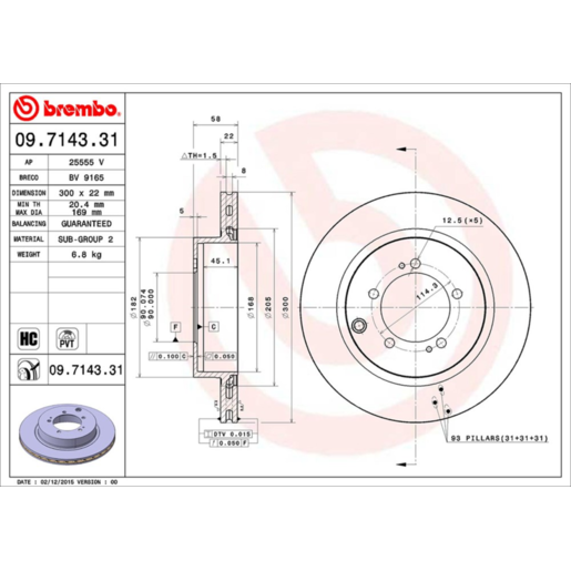 Brembo Disc Brake Rotor - 09.7143.31