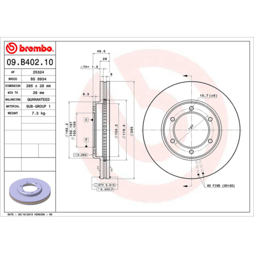 Brembo Disc Brake Rotor - 09.B402.10