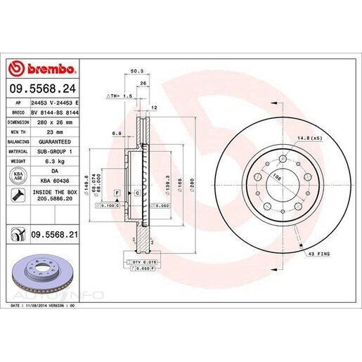 Brembo Disc Brake Rotor - 09.5568.21