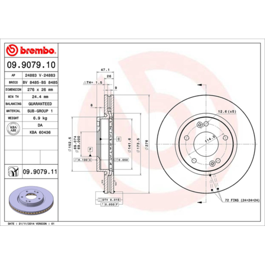 Brembo Disc Brake Rotor - 09.9079.11