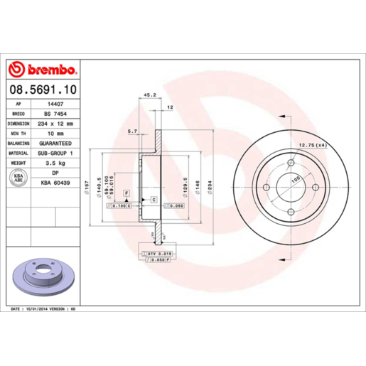 Brembo Disc Brake Rotor - 08.5691.10