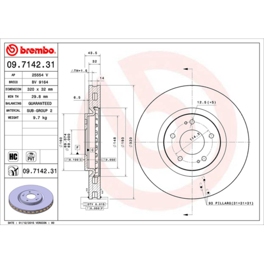 Brembo Disc Brake Rotor - 09.7142.31