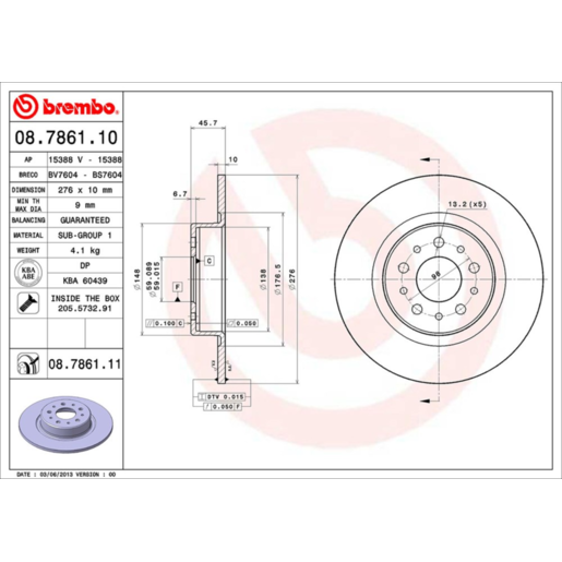 Brembo Disc Brake Rotor - 08.7861.11