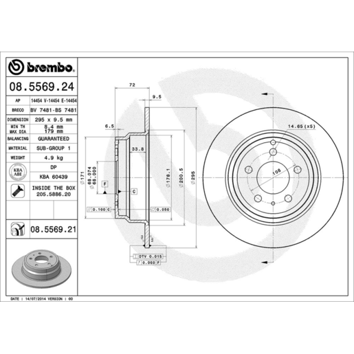 Brembo Disc Brake Rotor - 08.5569.21