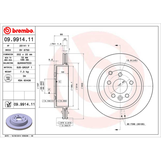 Brembo Disc Brake Rotor - 09.9914.11