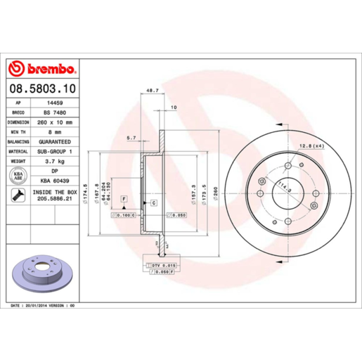 Brembo Disc Brake Rotor - 08.5803.10