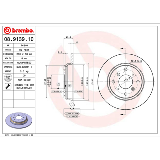 Brembo Disc Brake Rotor - 08.9139.10