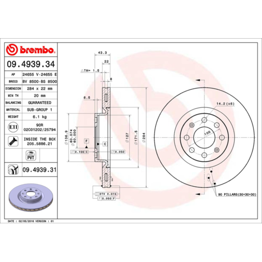 Brembo Disc Brake Rotor - 09.4939.31