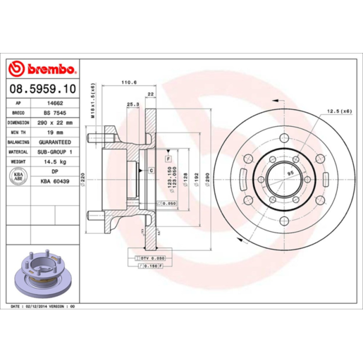 Brembo Disc Brake Rotor - 08.5959.10