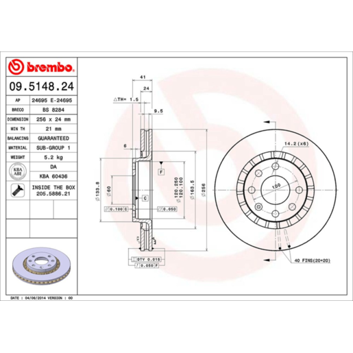 Brembo Disc Brake Rotor - 09.5148.24