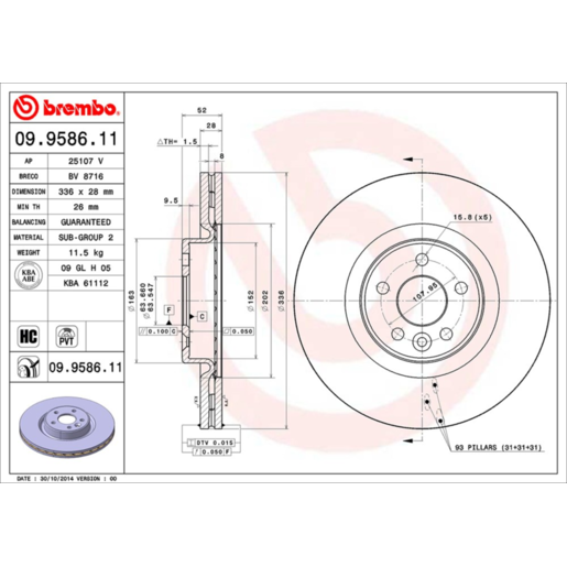 Brembo Disc Brake Rotor - 09.9586.11