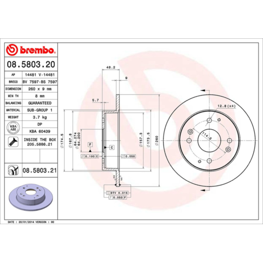 Brembo Disc Brake Rotor - 08.5803.21