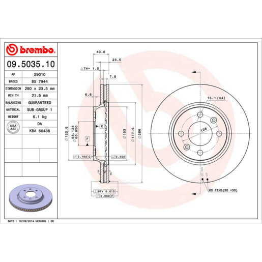 Brembo Disc Brake Rotor - 09.5035.10