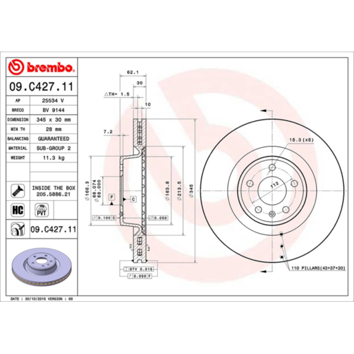 Brembo Disc Brake Rotor - 09.C427.11