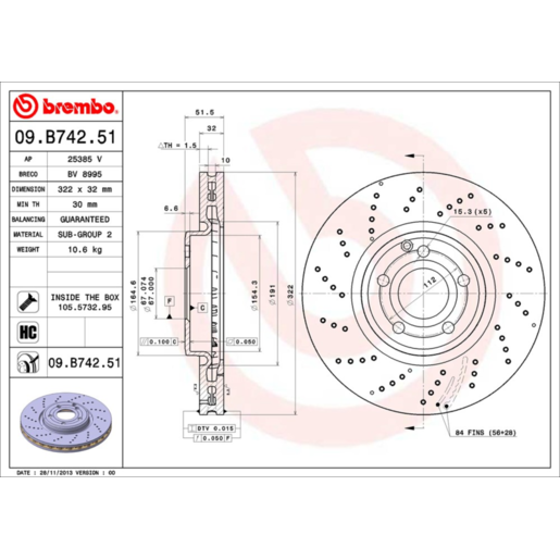 Brembo Disc Brake Rotor - 09.B742.51