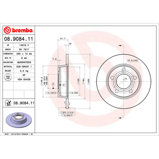 Brembo Disc Brake Rotor - 08.9084.11