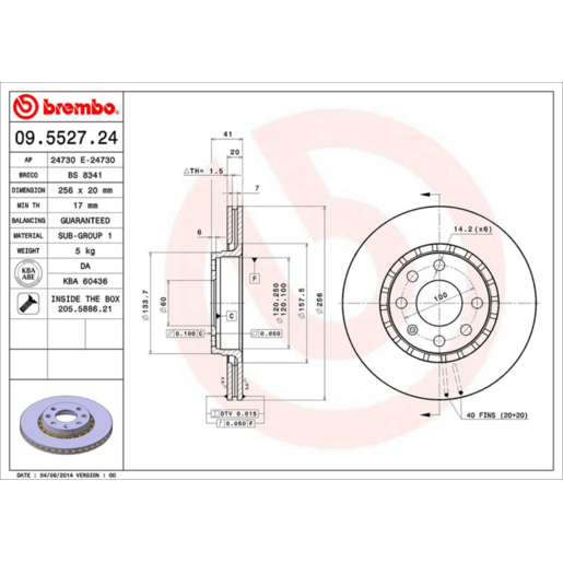 Brembo Disc Brake Rotor - 09.5527.24