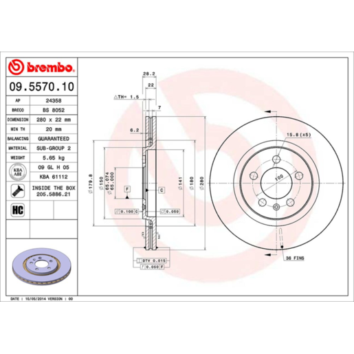 Brembo Disc Brake Rotor - 09.5570.10