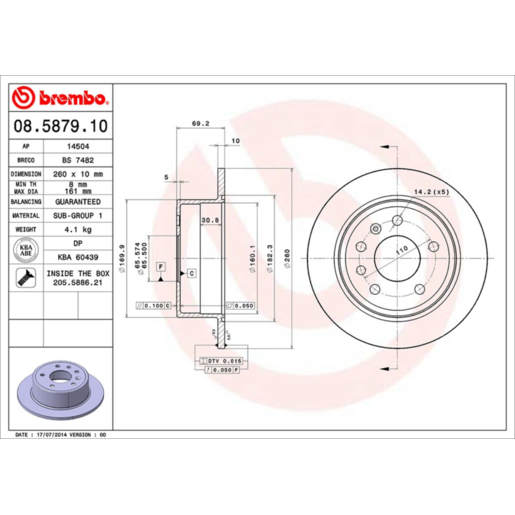 Brembo Disc Brake Rotor - 08.5879.10