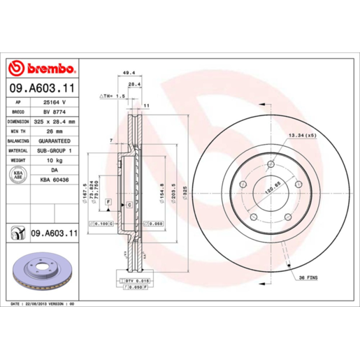 Brembo Disc Brake Rotor - 09.A603.11