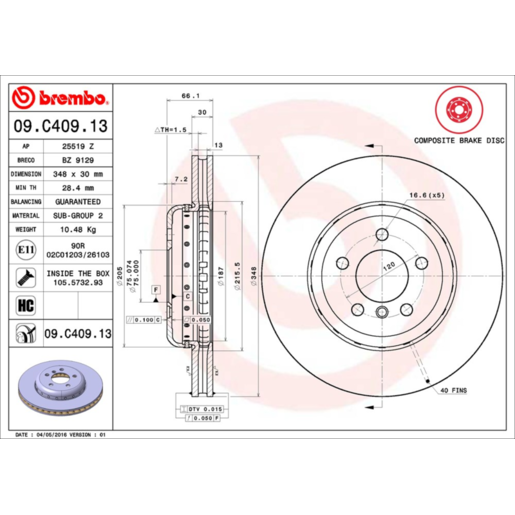 Brembo Disc Brake Rotor - 09.C409.13