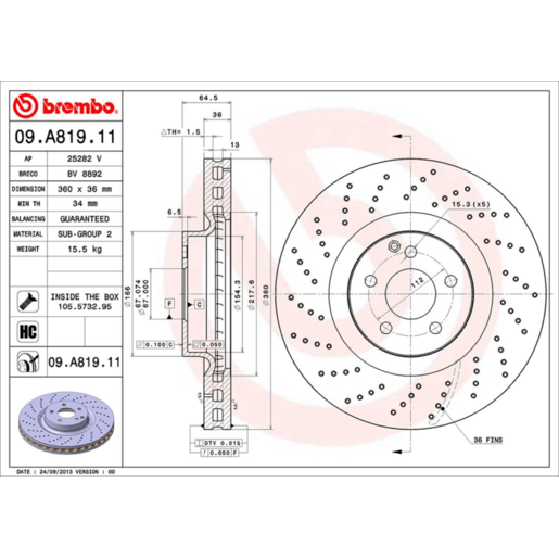 Brembo Disc Brake Rotor - 09.A819.11