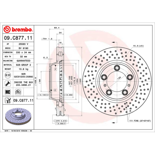 Brembo Disc Brake Rotor - 09.C877.11