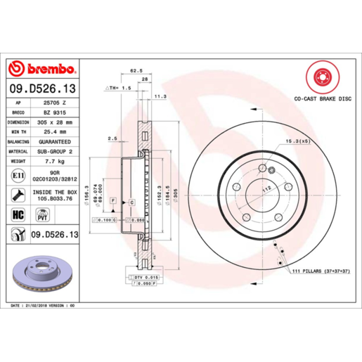 Brembo Disc Brake Rotor - 09.D526.13