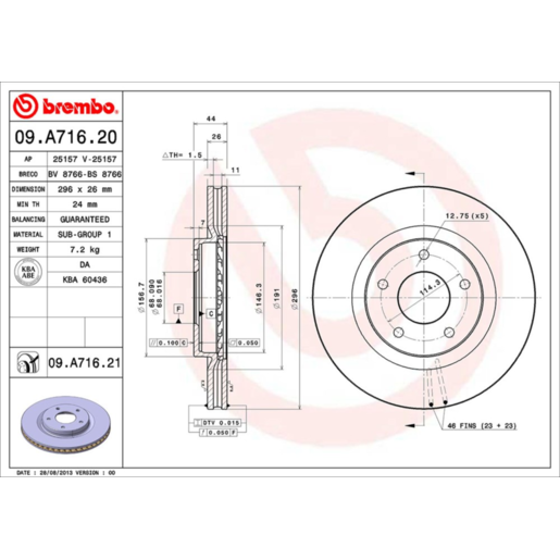 Brembo Disc Brake Rotor - 09.A716.21