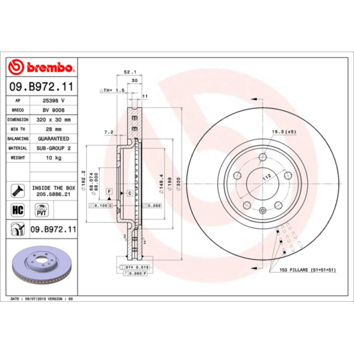 Brembo Disc Brake Rotor - 09.B972.11