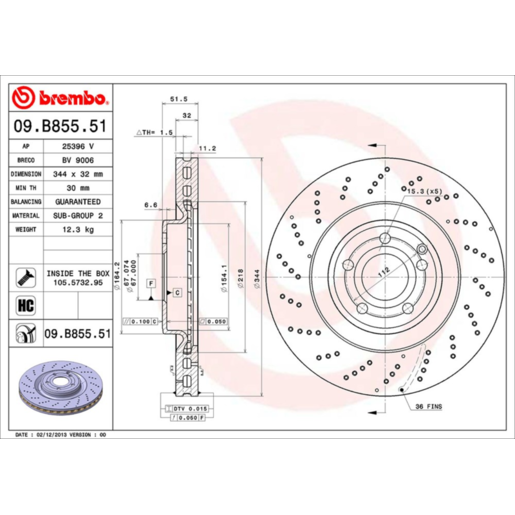 Brembo Disc Brake Rotor - 09.B855.51