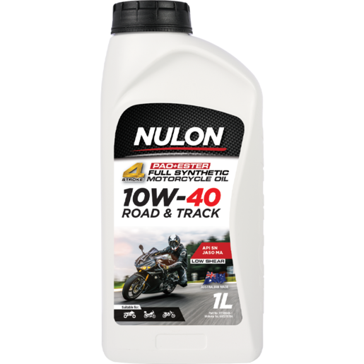 Nulon 4-Stroke 10W-40 Full Synthetic Road & Track Motorcycle Oil 1L - RT10W40-1