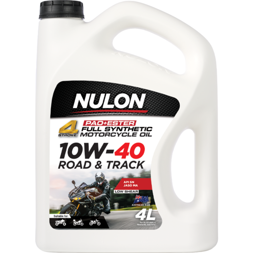 Nulon 4-Stroke 10W-40 Full Synthetic Road & Track Motorcycle Oil 4L - RT10W40-4