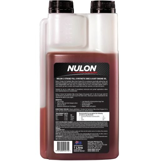 Nulon 2 Stroke Full Synthetic Bike and Kart Engine Oil 1L - FS2ST-1