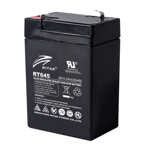 Ritar RT Series AGM  6V 4.5AH General Purpose Battery - RT645 