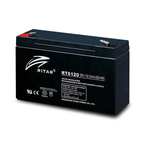 Ritar RT Series AGM 6V 12AH General Purpose Battery - RT6120 