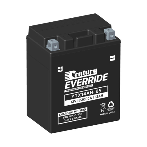 Century EverRide Hi Performance AGM 12V 220CCA 12AH Motorcycle Battery - 151121