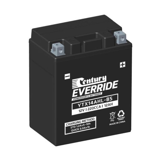 Century EverRide Hi Performance AGM 12V 220CCA 12AH Motorcycle Battery - 151122