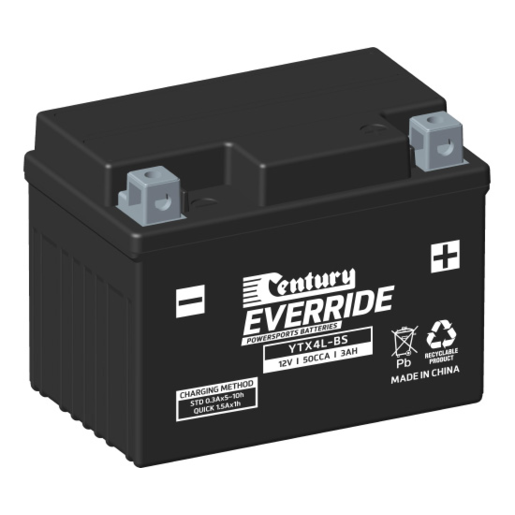 Century EverRide Maintenance Free AGM 12V 50CCA 3AH Motorcycle Battery - 151129