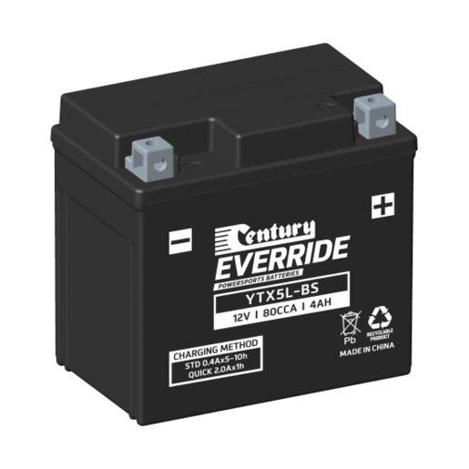 Century EverRide Maintenance Free AGM 12V 80CCA 4AH Motorcycle Battery - 151130