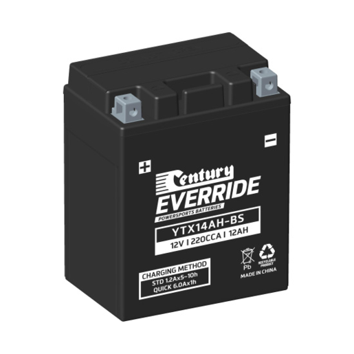 Century EverRide AGM 12V 220CCA 12AH Motorcycle Battery - 151138 