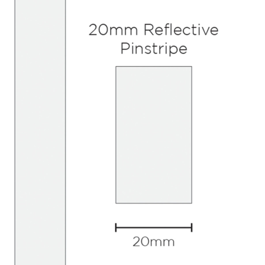 SAAS Pinstripe Reflective White 20mm x 1mt - 1700